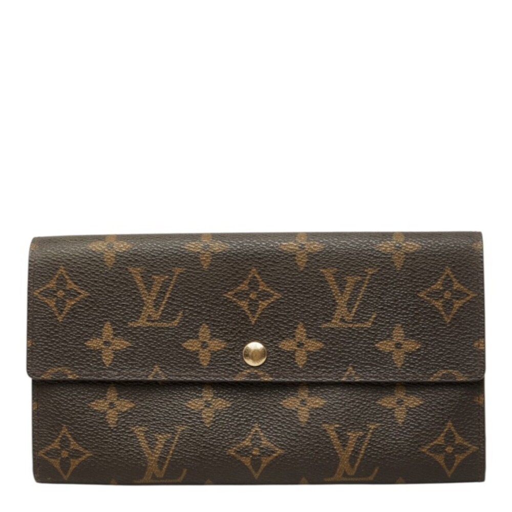 Louis Vuitton Monogram Pochette Porte Monnaie Credit Long Wallet M61725 Brown...
